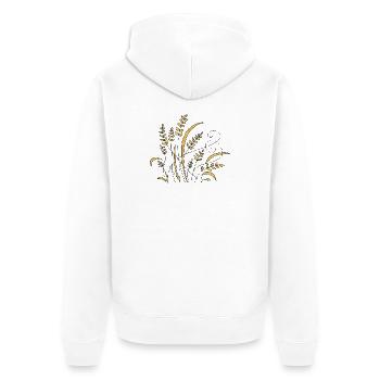 Blumen - Unisex Premium Bio Zip Hoodie - Weiß - Hinten - Thijin (182cm)