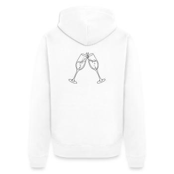 Chin Chin – Cheers Glasses Mariage en noir et blanc - Veste à capuche bio Premium Unisexe - blanc - Dos - Thijin (182cm)