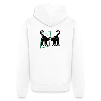 Spiegel das Kätzchen, Abstraktion - Unisex Premium Bio Zip Hoodie - Weiß - Hinten - Thijin (182cm)