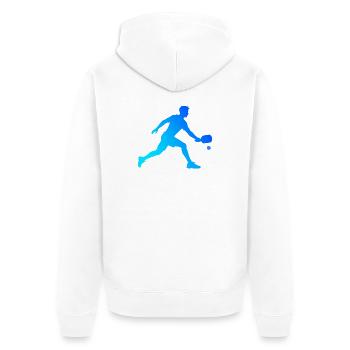 Pickleball Community für Pickleball Community Fans - Unisex Premium Bio Zip Hoodie - Weiß - Hinten - Thijin (182cm)