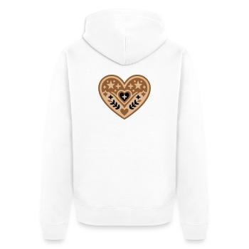 Baptême en croix du cœur et communion - Veste à capuche bio Premium Unisexe - blanc - Dos - Thijin (182cm)