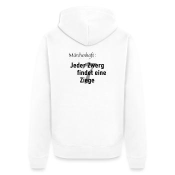 Märchenhaft - Unisex Premium Bio Zip Hoodie - Weiß - Hinten - Thijin (182cm)