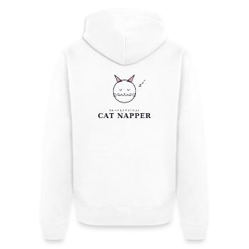 professional cat napper - Unisex Premium Bio Zip Hoodie - Weiß - Hinten - Thijin (182cm)
