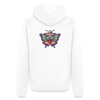 Sombrero drôle papillon - Veste à capuche bio Premium Unisexe - blanc - Dos - Thijin (182cm)