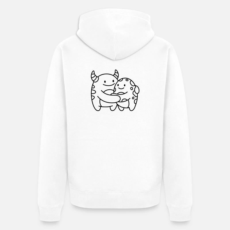 Monstres - Veste à capuche bio Premium Unisexe - blanc