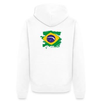 Drapeau du Brésil - Veste à capuche bio Premium Unisexe - blanc - Dos - Thijin (182cm)