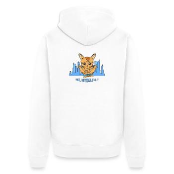 Urban Cat: Me, Myself & I - Unisex Premium Organic Zip Hoodie - white - Back - Thijin (182cm)