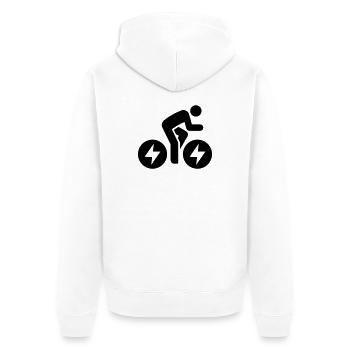 Vélo électrique, vélo électrique, tour à vélo - Veste à capuche bio Premium Unisexe - blanc - Dos - Thijin (182cm)