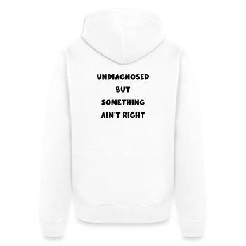 Undiagnosed Mystery Tee - Unisex Premium Organic Zip Hoodie - white - Back - Thijin (182cm)
