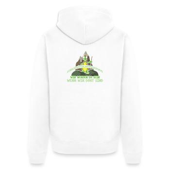 Schildkörten Wandergruppe Wander Bergsteiger - Unisex Premium Bio Zip Hoodie - Weiß - Hinten - Thijin (182cm)