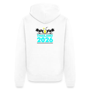 thailand_2026 - Unisex Premium Organic Zip Hoodie - white - Back - Thijin (182cm)