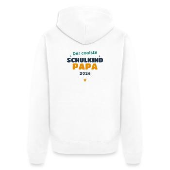 Der coolste Schulkind Papa 2026 Einschulung Vater - Unisex Premium Bio Zip Hoodie - Weiß - Hinten - Thijin (182cm)