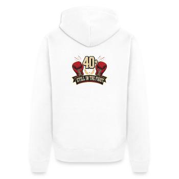 Boxeur après 40 ans - Veste à capuche bio Premium Unisexe - blanc - Dos - Thijin (182cm)
