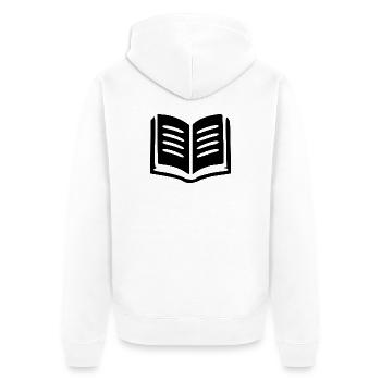 Book Reading Books - Unisex Premium Organic Zip Hoodie - white - Back - Thijin (182cm)