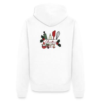Weihnachtsbäckerei Motiv - Unisex Premium Bio Zip Hoodie - Weiß - Hinten - Thijin (182cm)
