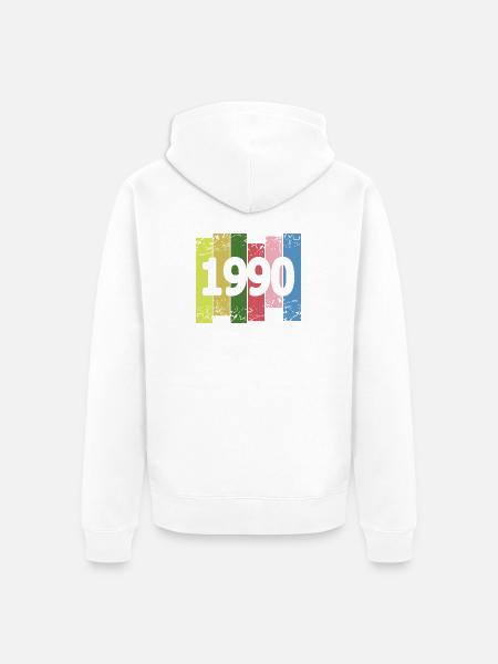 1990 - Unisex Premium Bio Zip Hoodie - Weiß
