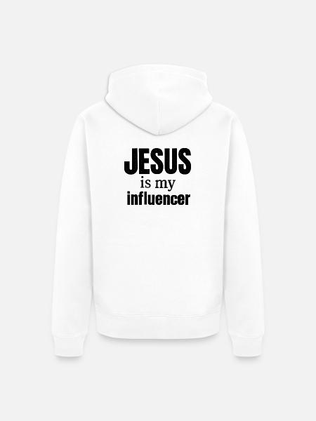 Jesus is my Influencer - Unisex Premium Bio Zip Hoodie - Weiß