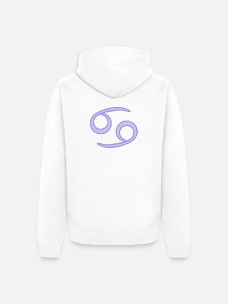 Krebs-Sternzeichen-Symbol Pastel Lila - Unisex Premium Bio Zip Hoodie - Weiß