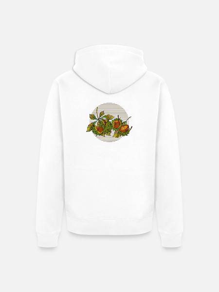 Kastanien - Unisex Premium Bio Zip Hoodie - Weiß
