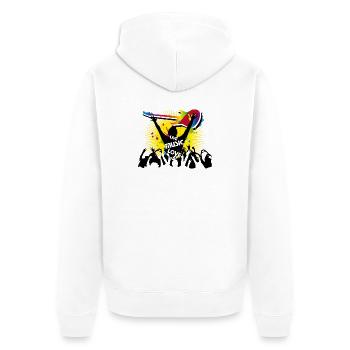 Festival Besucher - Unisex Premium Bio Zip Hoodie - Weiß - Hinten - Thijin (182cm)