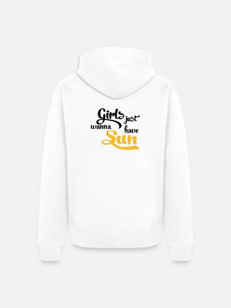 sun - Unisex Premium Organic Zip Hoodie - white