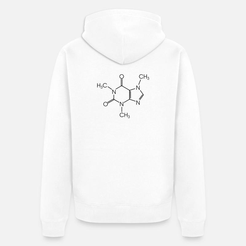 Caféine - Veste à capuche bio Premium Unisexe - blanc