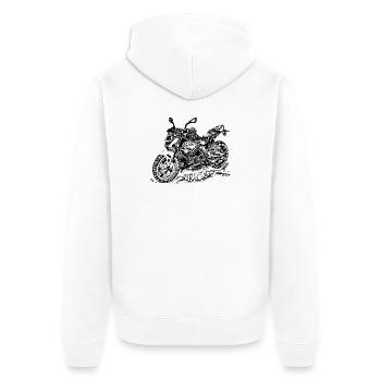 Biker saying - Unisex Premium Organic Zip Hoodie - white - Back - Thijin (182cm)