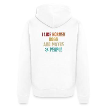 Humorous dog lover motif - Unisex Premium Organic Zip Hoodie - white - Back - Thijin (182cm)