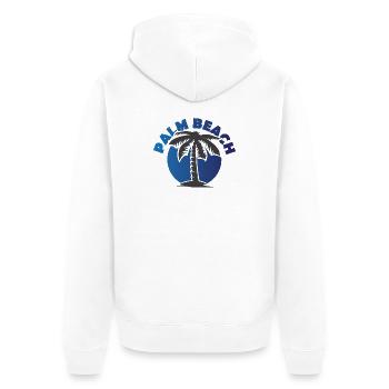palm beach shirt palm trees sun beach icon icon - Unisex Premium Organic Zip Hoodie - white - Back - Thijin (182cm)