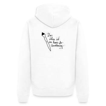 Das Leben ist zu kurz für Grundierung - Unisex Premium Bio Zip Hoodie - Weiß - Hinten - Thijin (182cm)