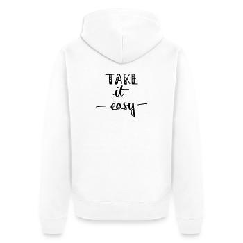 Take it easy - Unisex Premium Organic Zip Hoodie - white - Back - Thijin (182cm)