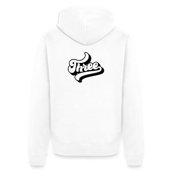 Trois enfants 3e anniversaire garçons filles 3 ans - Veste à capuche bio Premium Unisexe - blanc - Dos - Thijin (182cm)