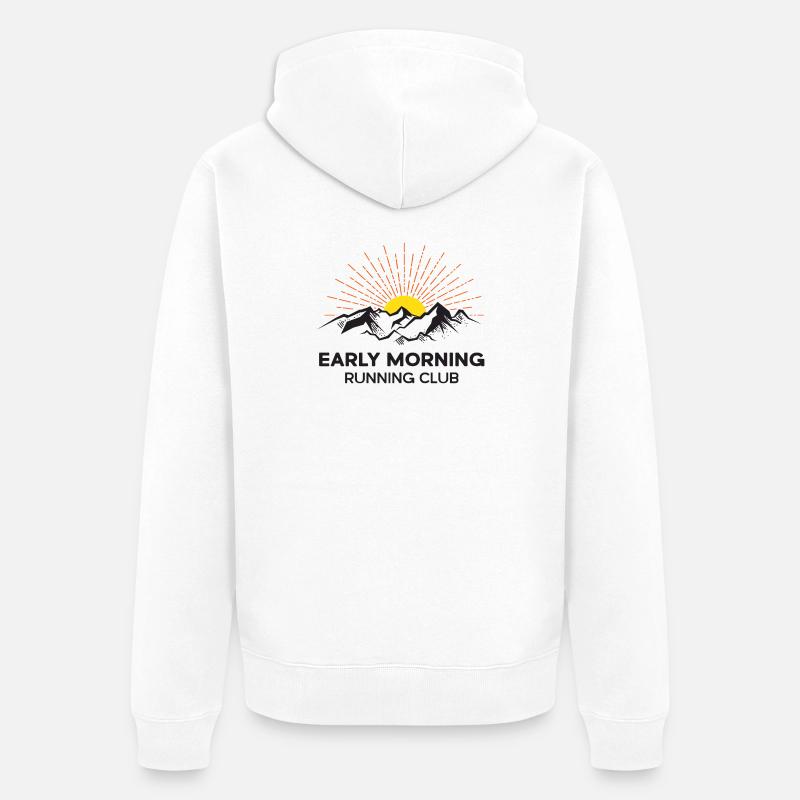 Club de course tôt le matin - Veste à capuche bio Premium Unisexe - blanc