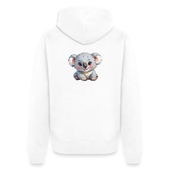 Cute Cartoon Koala - Unisex Premium Organic Zip Hoodie - white - Back - Thijin (182cm)