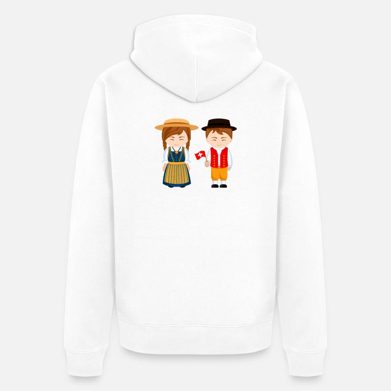 Schweiz, ich bin Schweizer, kleiner Schweizer - Unisex Premium Bio Zip Hoodie - Weiß