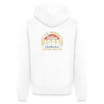 Vintage 1982 Limited Edition - Unisex Premium Organic Zip Hoodie - white - Back - Thijin (182cm)