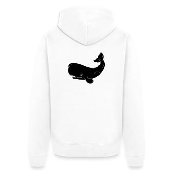 Whale - Unisex Premium Organic Zip Hoodie - white - Back - Thijin (182cm)