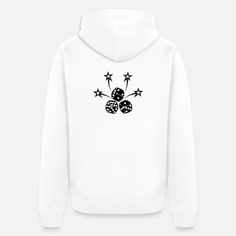 Dés avec des étoiles - Veste à capuche bio Premium Unisexe - blanc