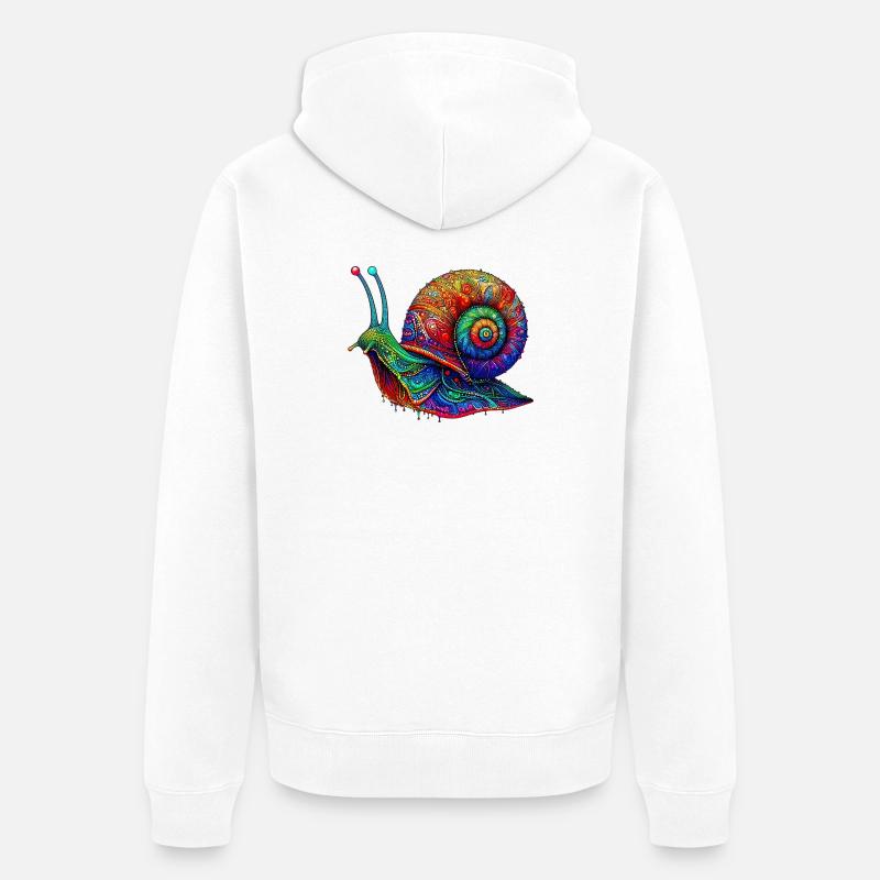 Escargot - Veste à capuche bio Premium Unisexe - blanc
