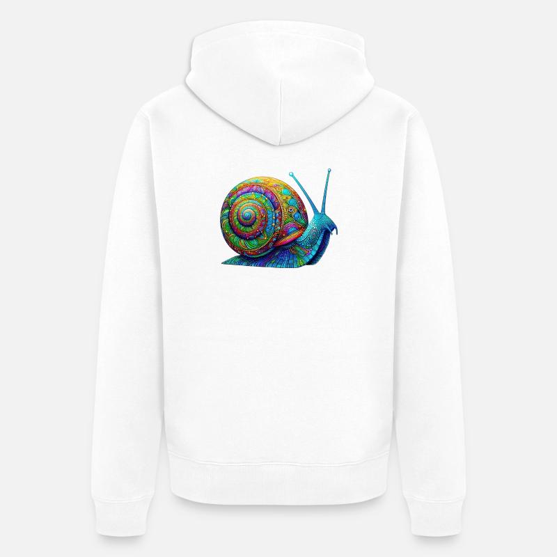 Escargot - Veste à capuche bio Premium Unisexe - blanc