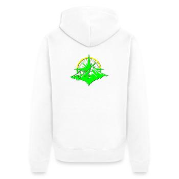 Compass With Mountain Silhouette - Unisex Premium Organic Zip Hoodie - white - Back - Thijin (182cm)