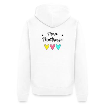 MISTRESS. THANK YOU. THANK YOU MISTRESS. MASTERS' GIFT - Unisex Premium Organic Zip Hoodie - white - Back - Thijin (182cm)