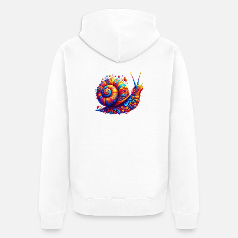 Escargot - Veste à capuche bio Premium Unisexe - blanc