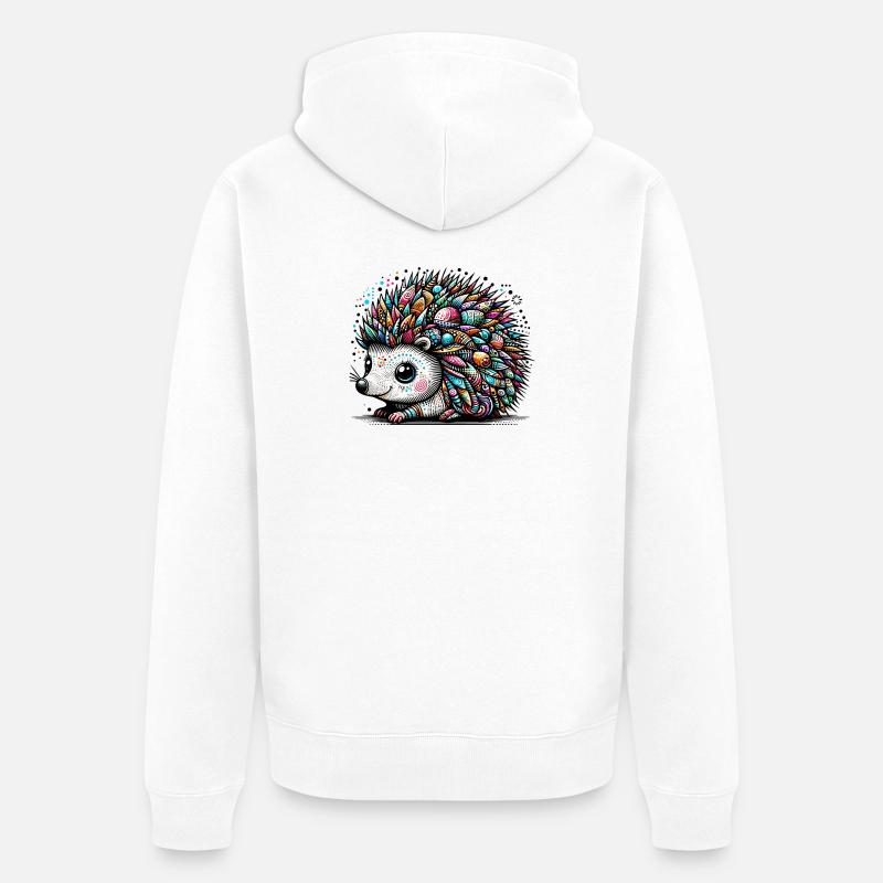 Igel - Unisex Premium Bio Zip Hoodie - Weiß