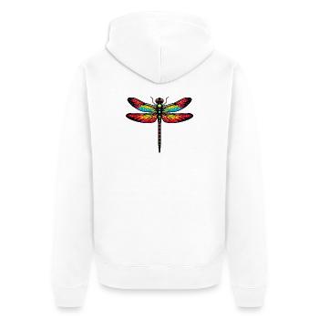 Dragonfly - Unisex Premium Organic Zip Hoodie - white - Back - Thijin (182cm)