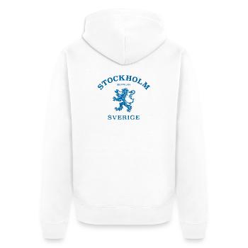 STOCKHOLM Sverige Suède - Veste à capuche bio Premium Unisexe - blanc - Dos - Thijin (182cm)