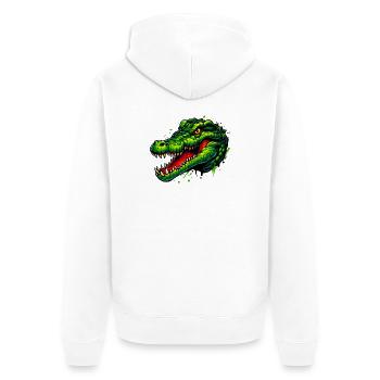 Alligator Crocodile - Unisex Premium Organic Zip Hoodie - white - Back - Thijin (182cm)