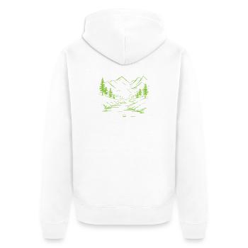 Gebirge - Unisex Premium Bio Zip Hoodie - Weiß - Hinten - Thijin (182cm)
