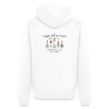 Îles Baléares Chance, Phares Dessin à la main Espagne - Veste à capuche bio Premium Unisexe - blanc - Dos - Thijin (182cm)