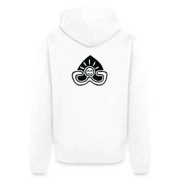 Relax and Smile - Unisex Premium Bio Zip Hoodie - Weiß - Hinten - Thijin (182cm)